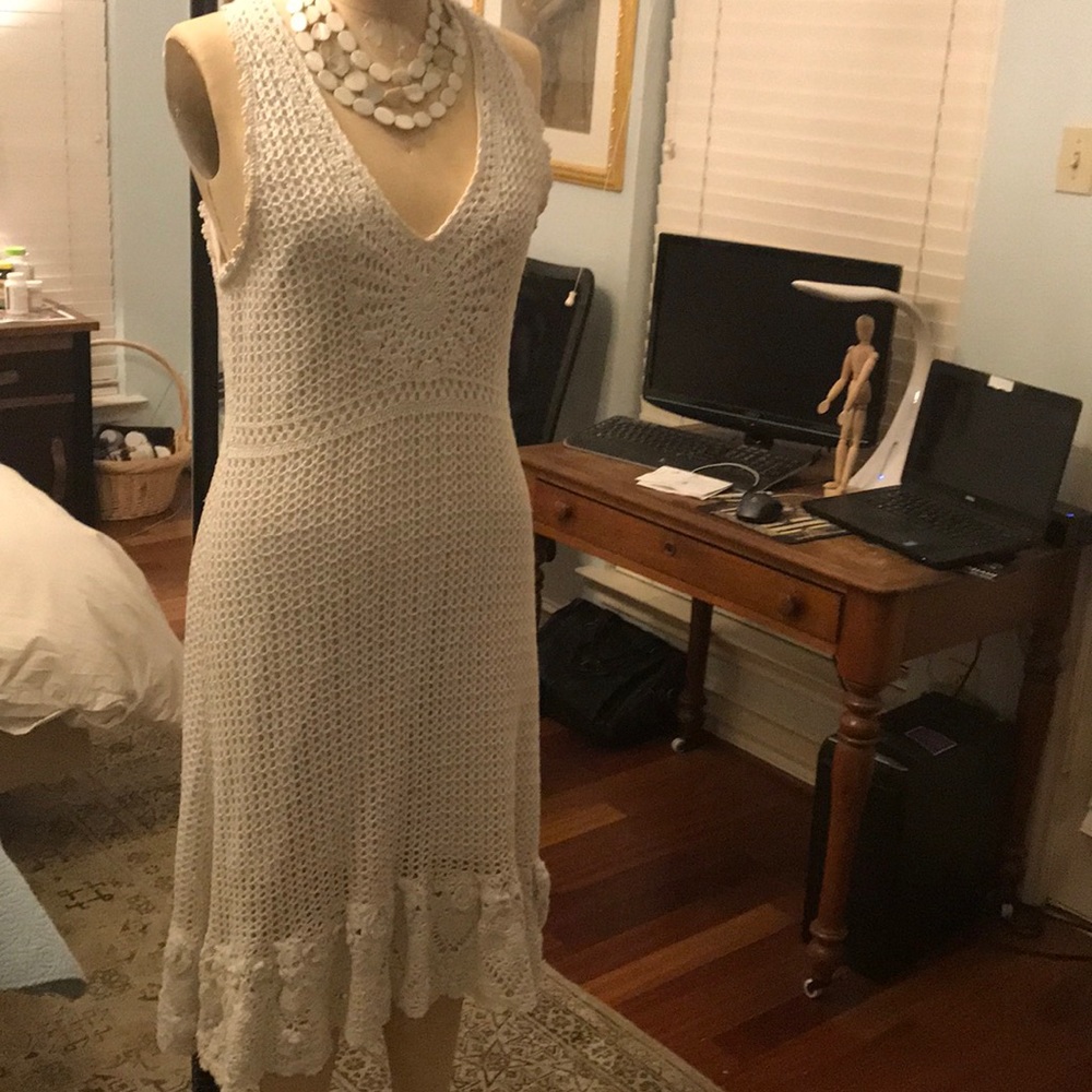 White crochet dress